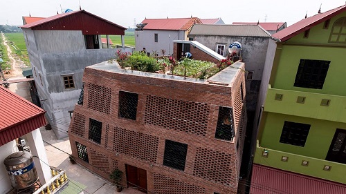 نمای آجری سوراخ دار هانوی توسط استودیو ویتنامی HP Architects