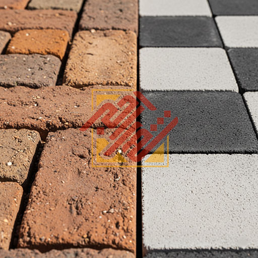 ظاهر و بافت آجر کف فرش سنتی و پرسی